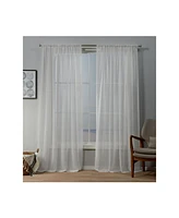 Exclusive Home Itaji Sheer Rod Pocket Top Curtain Panel Pair
