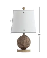 Jonathan Y Monkey Fist 18" Rope Ball Led Table Lamp