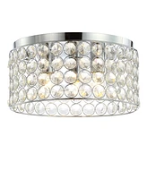 Jonathan Y Ellen 15" 3-Light Crystal/Metal Led Flush Mount