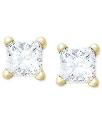 Princess-Cut Diamond Stud Earrings in 10k Yellow or White Gold (1/4 ct. t.w.)