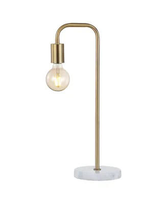 Jonathan Y Axel 20.5" Minimalist Glam Gold Pipe Metal/Marble Led Table Lamp