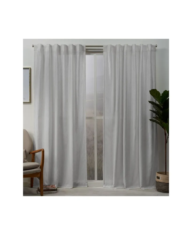 Exclusive Home Muskoka Teardrop Slub Embellished Hidden Tab Top Curtain Panel Pair