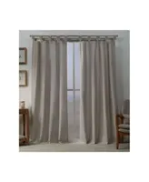 Exclusive Home Loha Linen Braided Tab Top Curtain Panel Pair