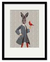 Courtside Market Rabbit and Bird 16" x 20" Framed and Matted Art