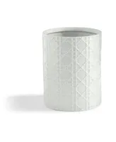 Cassadecor Wicker Embossed Porcelain Waste Basket