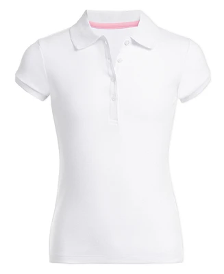 Nautica Plus Girls Uniform Short Sleeve Interlock Polo Shirt