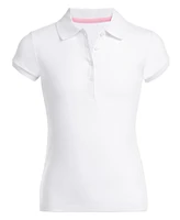 Nautica Plus Girls Uniform Short Sleeve Interlock Polo Shirt