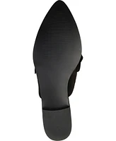 Journee Collection Women's Kessie Ruffle Pointed Toe Slip On Mules