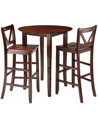 Fiona 3-Piece High Round Table with 2 Bar V-Back Stool