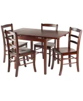 Pulman 5-Piece Extension Table with Ladder Back Chairs Set