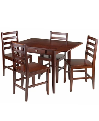 Hamilton 5-Piece Drop Leaf Dining Table with 4 Ladder Back Chairs
