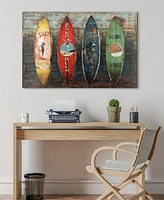 Empire Art Direct 'Surfboards' Metallic Handed Painted Rugged Wooden Blocks Wall Sculpture - 32" x 48"