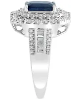 Effy Sapphire (1-1/2 ct. t.w) and Diamond (1/2 Ring 14K White Gold (Also Available Tanzanite)