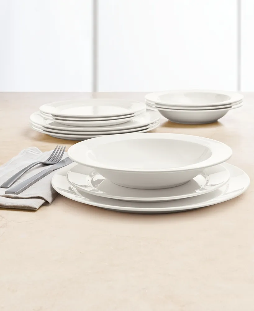 Hotel Collection Round Rim Bone China 12 Pc. Dinnerware Set, Service for 4, Created for Macy's