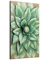 Empire Art Direct 'Succulent 2' Mixed Media Iron Hand Painted Dimensional Wall Sculpture - 24" x 16"