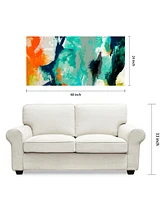 Empire Art Direct 'Tidal Abstract 2' Frameless Free Floating Tempered Glass Panel Graphic Wall Art - 24" x 48''