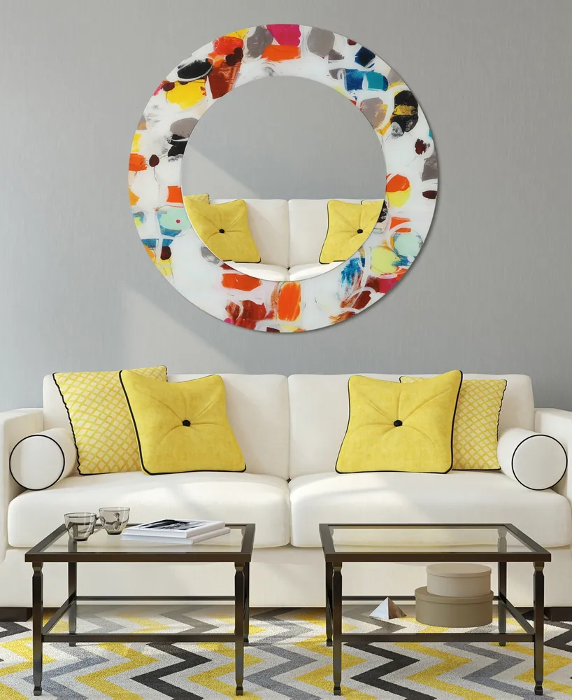 Empire Art Direct Round Beveled Reverse Printed Tempered Art Glass Mirror Wall Decor - 48" x 48''