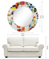 Empire Art Direct Round Beveled Reverse Printed Tempered Art Glass Mirror Wall Decor - 48" x 48''