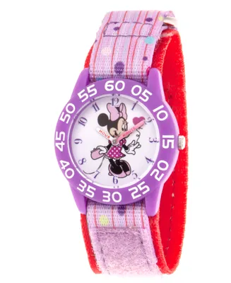 EwatchFactory Girl's Disney Minnie Mouse Purple Plastic Time Teacher Strap Watch 32mm