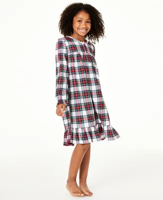 Matching Kids Stewart Plaid Family Pajamas Nightgown, Created for Macy's