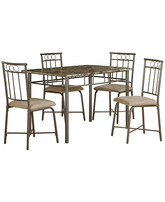 Monarch Specialties 5 Piece Microfiber Dining Set