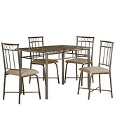 Monarch Specialties 5 Piece Microfiber Dining Set