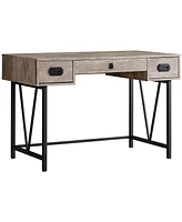 Monarch Specialties Wood Grain 48"L Computer Desk in Taupe