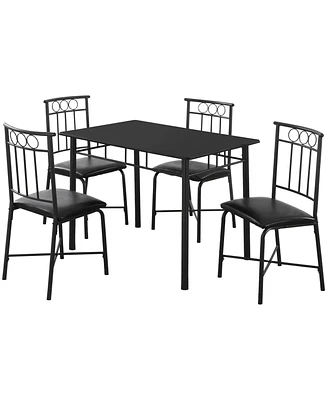 Monarch Specialties 5 Piece Leather Look Dining Set