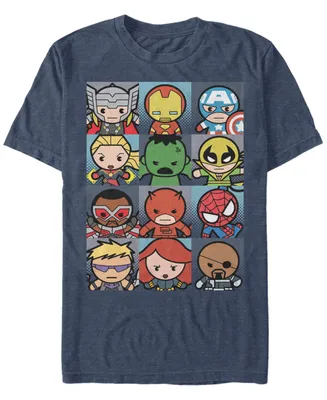 Marvel Men's Comic Collection Kawaii Avenger Boxes Short Sleeve T-Shirt