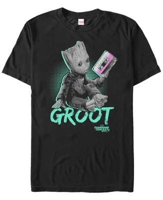 Marvel Men's Guardians of the Galaxy Vol. 2 Curious Neon Baby Groot Short Sleeve T-Shirt