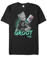 Marvel Men's Guardians of the Galaxy Vol. 2 Curious Neon Baby Groot Short Sleeve T-Shirt