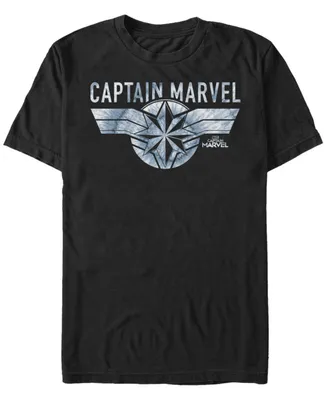 Marvel Men's Captain Marvel Blue Tie Dye Logo Short Sleeve T-Shirt