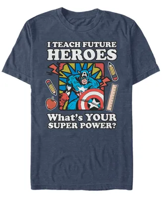Marvel Men's Comic Collection Vintage Teacher Captain America Short Sleeve T-Shirt