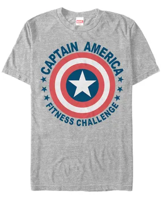Marvel Men's Comic Collection Captain America Fitness Challenge Short Sleeve T-Shirt