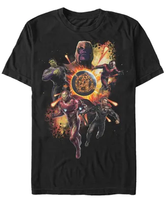 Marvel Men's Avengers Infinity War The Planet Explosion Group Shot Short Sleeve T-Shirt