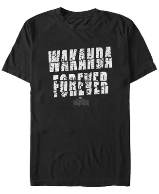 Marvel Men's Black Panther Distorted Wakanda Forever Short Sleeve T-Shirt