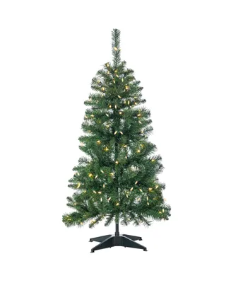 Sterling 4-Foot High Pop Up Pre-Lit Green Pvc Fir Tree with Warm White Lights