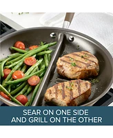 Anolon Advanced Home Hard-Anodized 12.5" Nonstick Divided Grill and Griddle Skillet