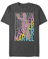 Marvel Men's Captain Pop Art Captains Words Short Sleeve T-Shirt