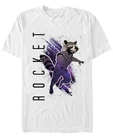 Marvel Men's Guardians of the Galaxy Painted Rocket Short Sleeve T-Shirt