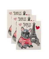 Design Imports Dog In Paris Swedish Dishcloths Set of 3