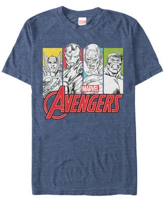 Marvel Men's Comic Collection Classic Pop Art Group Panels Short Sleeve T-Shirt