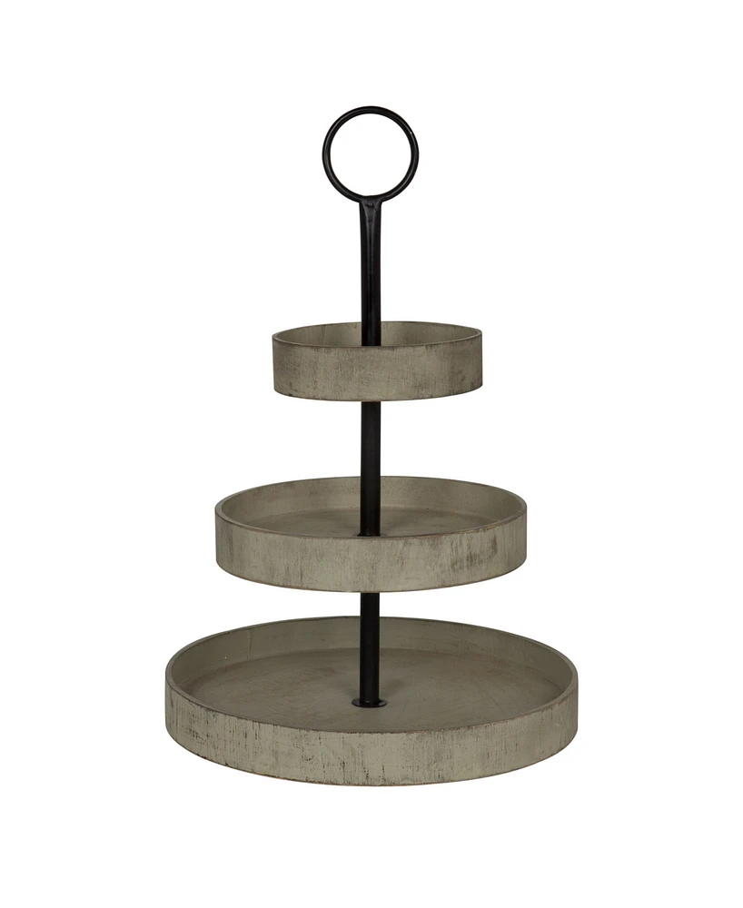 Kate and Laurel Woodmont 3 Tiered Wood Tray, Tier