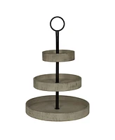 Kate and Laurel Woodmont 3 Tiered Wood Tray, Tier