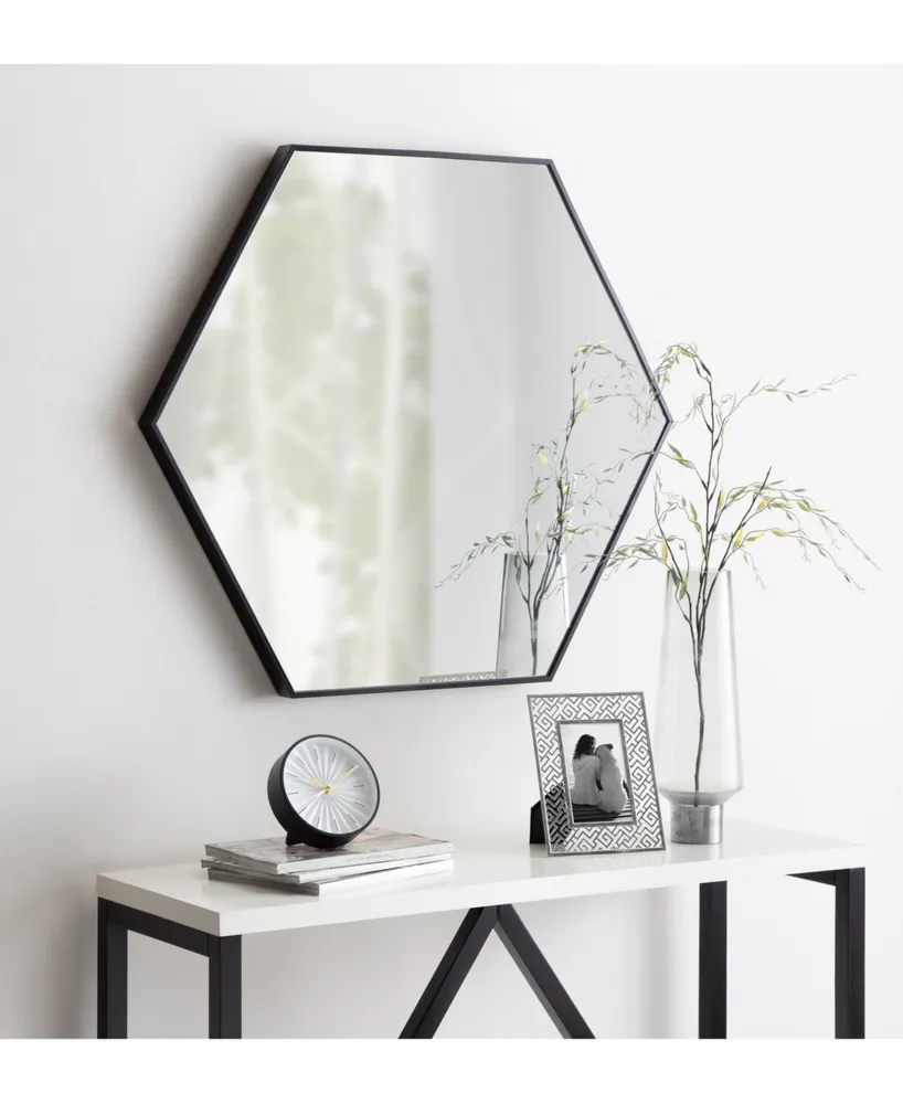 Kate and Laurel Rhodes 6-Sided Hexagon Wall Mirror - 30.75" x 34.75"