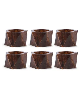 Wood Triangle Napkin Ring, Set of 6