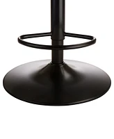 Glitzhome Mid-Century Modern Leatherette Gaslift Adjustable Swivel Bar Stool Set of 2