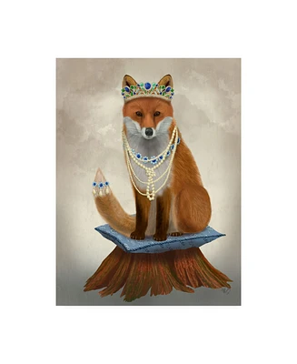 Fab Funky Fox with Tiara, Full Canvas Art - 27" x 33.5"