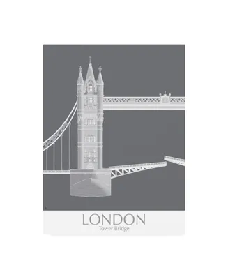 Fab Funky London Tower Bridge Monochrome Canvas Art
