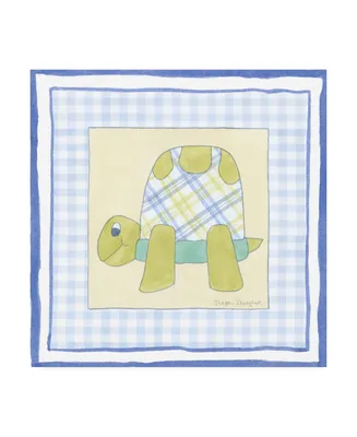 Megan Meagher Turtle with Plaid Iii Childrens Art Canvas Art - 15.5" x 21"